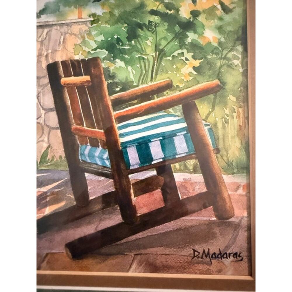 Southwest Artist D Madaras Artwork Framed & Matted Print Pine Forest Cabin Scene - Picture 4 of 11